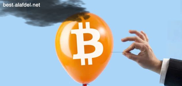 An image of a person's hand pointing a pin in the direction of a burning bitcoin within Cryptocurrency risks on the environment