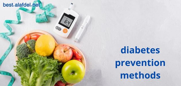 Picture of a plate of fruit next to a glucose meter and a weight tape as tools within diabetes prevention methods